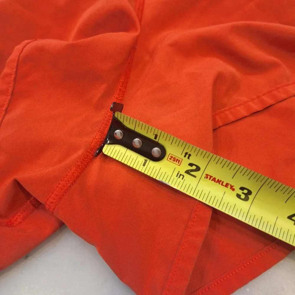 Lululemon Speed Up Shorts Sz 6 Orange Patterned Waistband Running Athletic Cheer